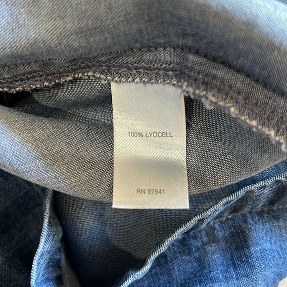 J Jill Denim Checkered Tab Sleeve Shift Dress in size S - Picture 12 of 12